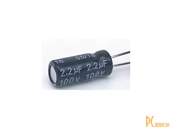 Конденсатор электролитический 2.2мкФ 100В, Chongx, 5x11, 105°C