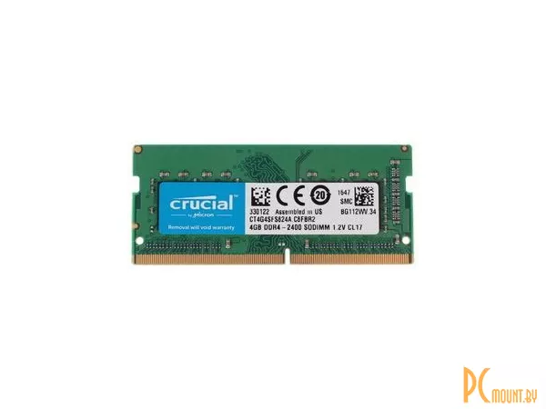 Память для ноутбука SODDR4, 4GB, PC19200 (2400MHz), Crucial CT4G4SFS824A