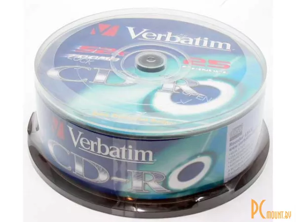 CD-R Verbatim 700MB/80min, 52x, Extra Protection, 25шт., CakeBox, [43432]